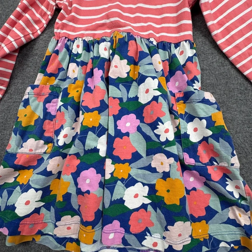 Hanna Andersson‎ Girls 5 Floral Stripe Pocket Dress  Cottagecore Kids Whimsical